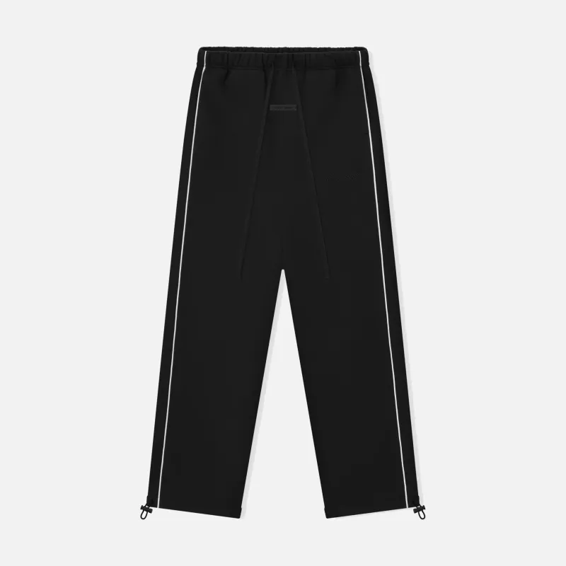 RELAXED FLEECE SWEATPANT WITH PIPING - JET BLACK / CLOUD WHITE sold by Lapstone & Hammer