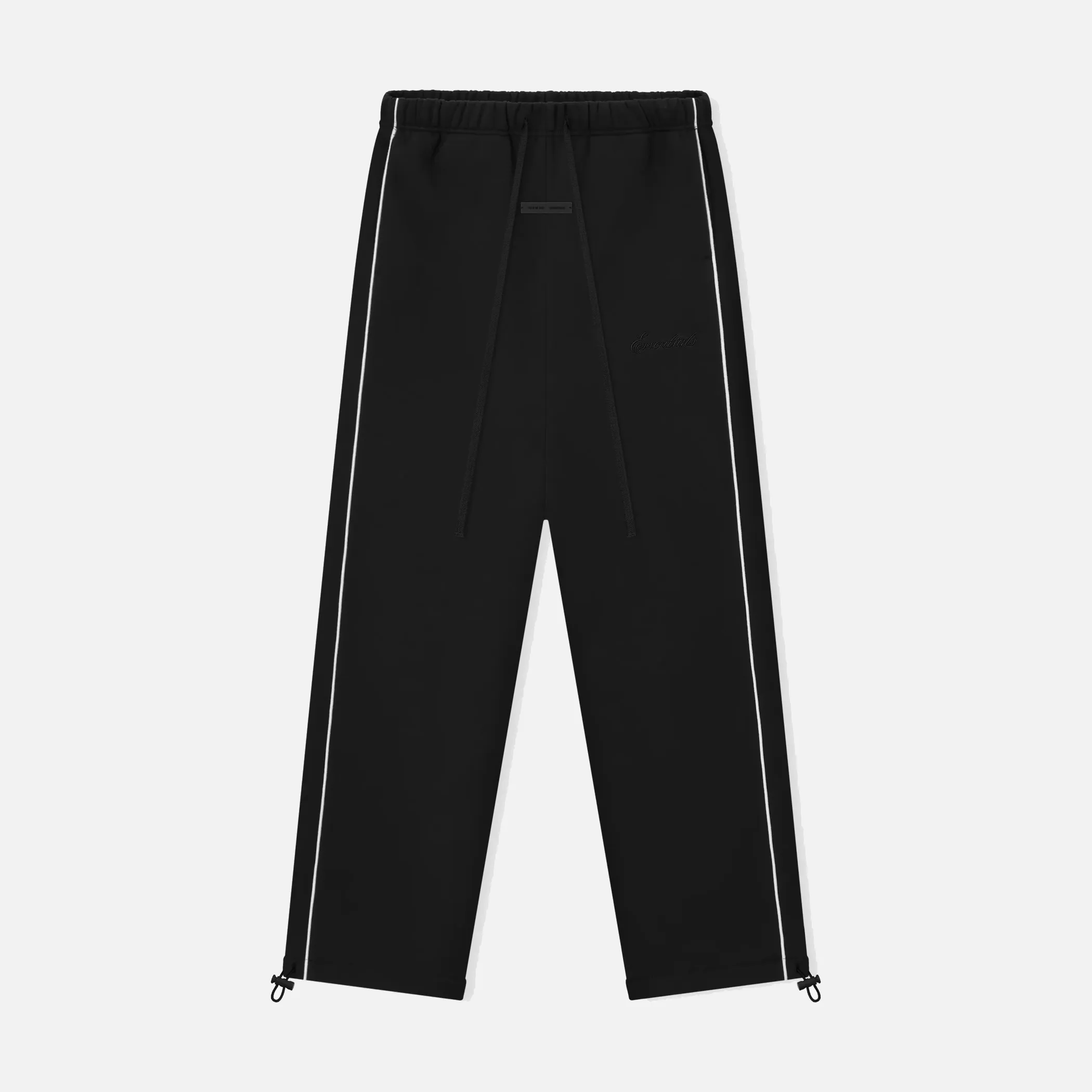 RELAXED FLEECE SWEATPANT WITH PIPING - JET BLACK / CLOUD WHITE sold by Lapstone & Hammer