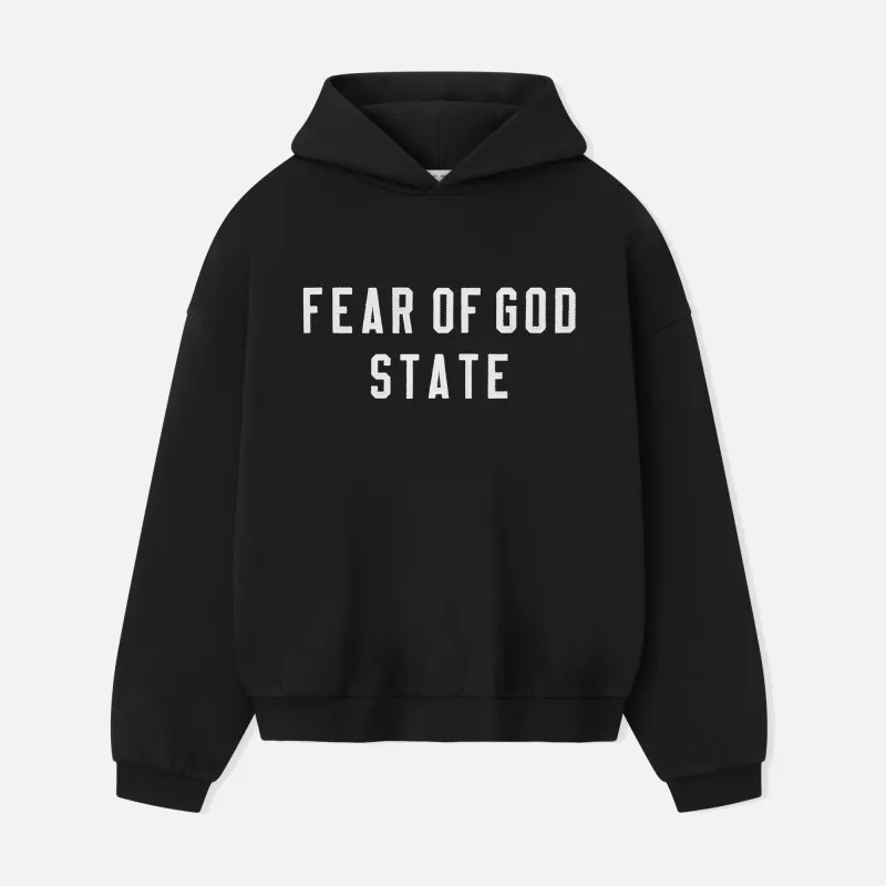 90`S FLEECE HOODIE - JET BLACK sold by Lapstone & Hammer