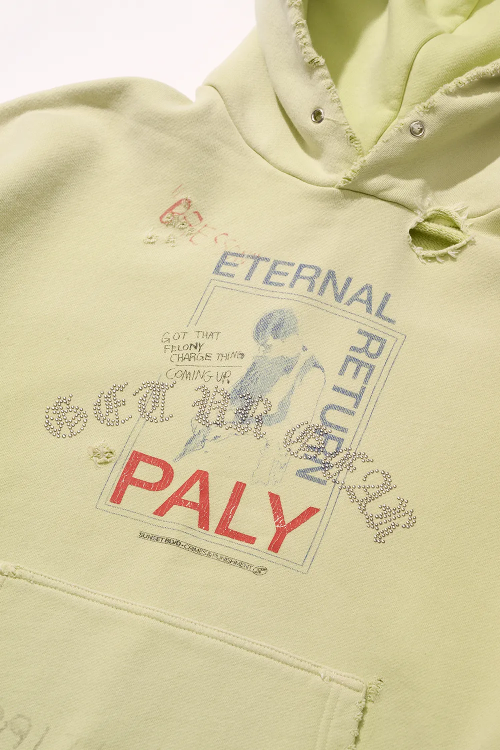 ETERNAL RETURN HOODED SWEATSHIRT - LIGHT GREEN sold by Lapstone & Hammer product image thumbnail 4