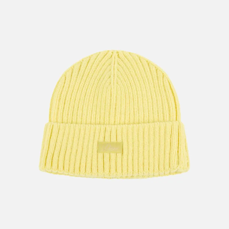 CURSIVE RIB BEANIE - NEON YELLOW made by Dime