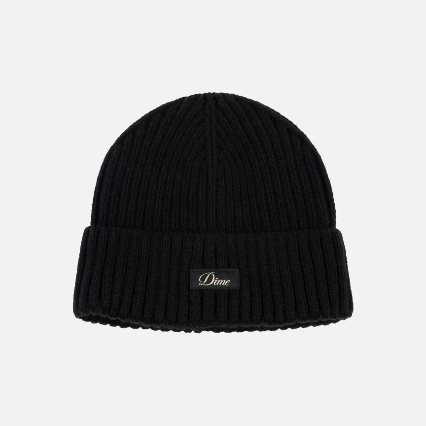 CURSIVE RIB BEANIE - BLACK sold by Lapstone & Hammer