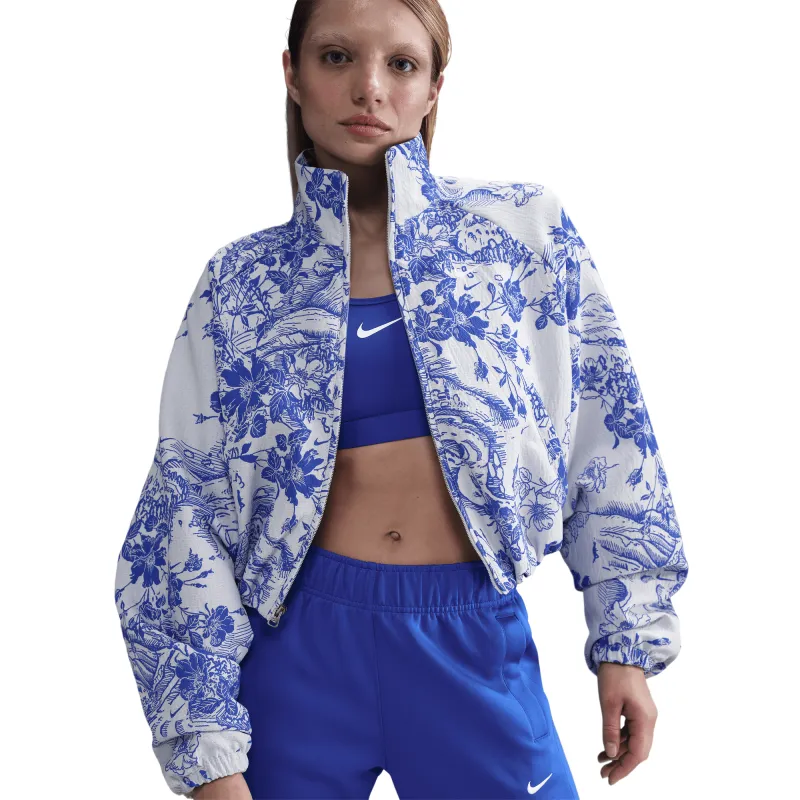 WMNS OVERSIZED JACQUARD TRACKSUIT JACKET - WHITE / HYPER ROYAL made by Nike