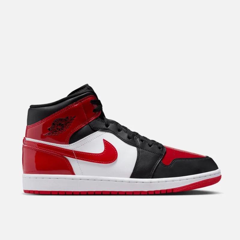 AIR JORDAN 1 MID SE "PATENT BRED TOE" sold by Lapstone & Hammer