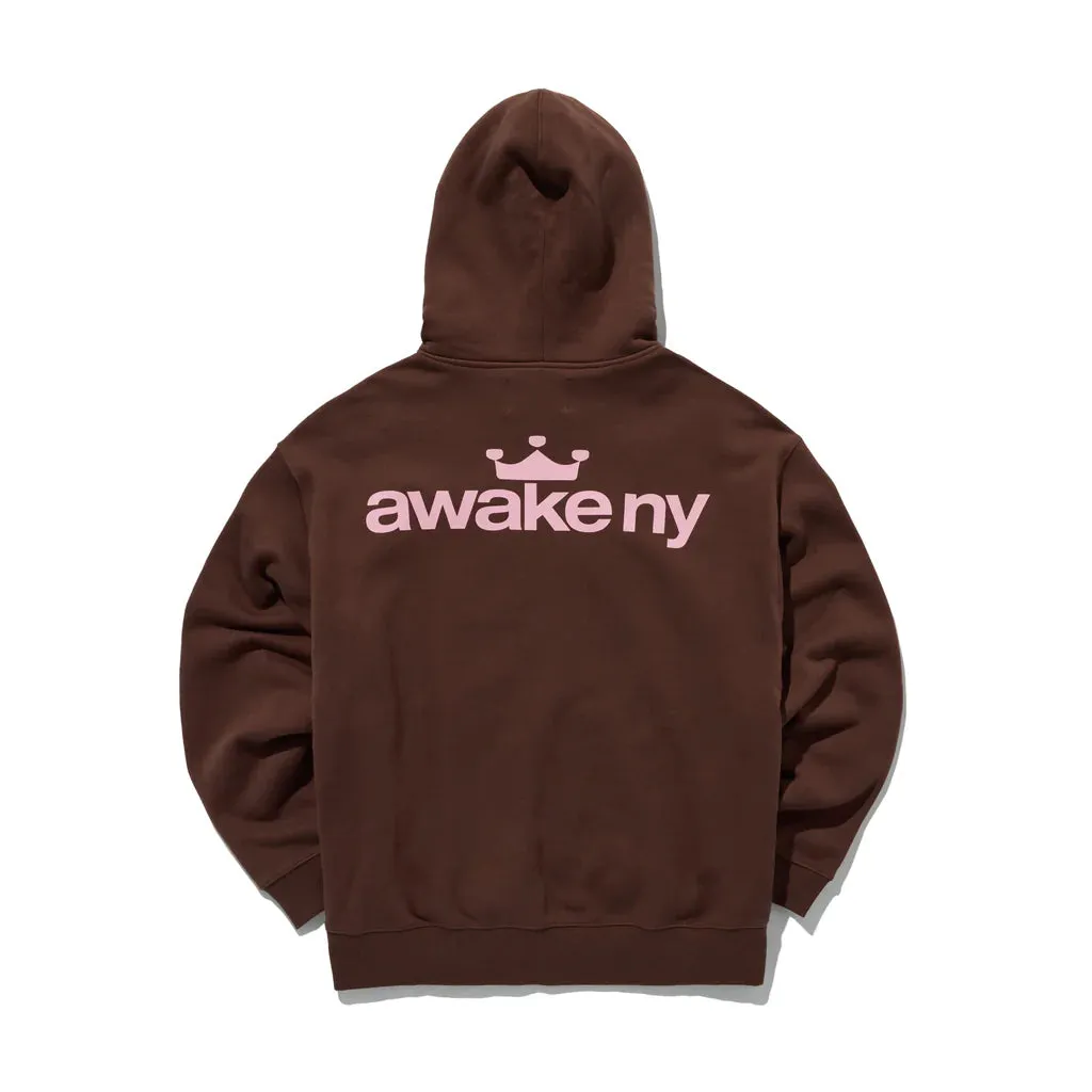 CROWN LOGO FULL-ZIP HOODIE - BROWN sold by Lapstone & Hammer product image thumbnail 2