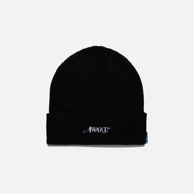 LOOSE GAUGE KNIT BEANIE - BLACK sold by Lapstone & Hammer