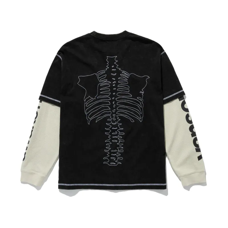 VANSON SKELETON WAFFLE T-SHIRT - BLACK sold by Lapstone & Hammer