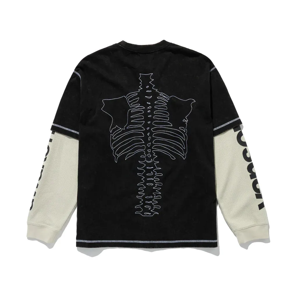 VANSON SKELETON WAFFLE T-SHIRT - BLACK sold by Lapstone & Hammer