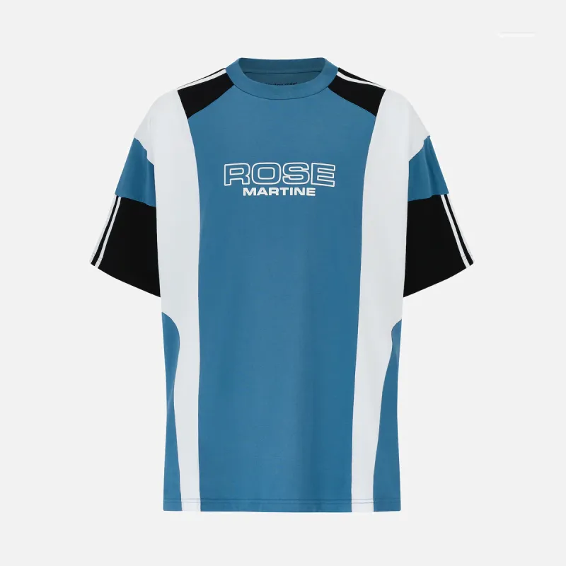 OVERSIZED PANELLED T-SHIRT - BLUE / WHITE / BLACK sold by Lapstone & Hammer