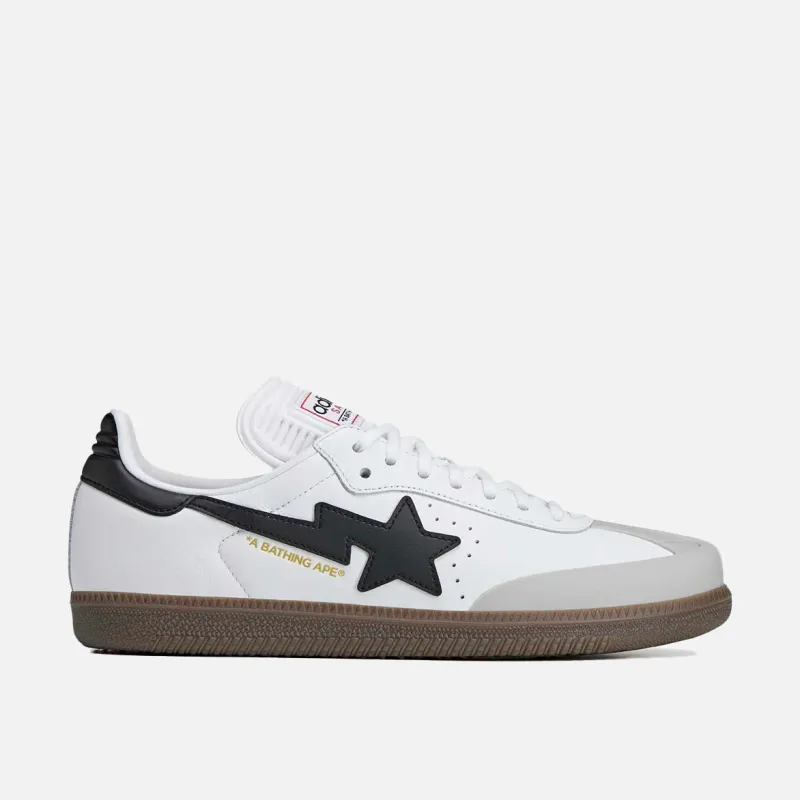 BAPE X ADIDAS SAMBA - CLOUD WHITE / CORE BLACK sold by Lapstone & Hammer