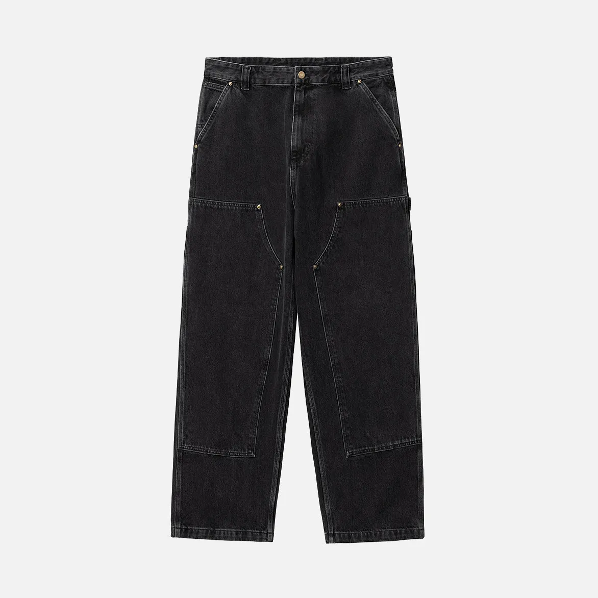 NASH DOUBLE KNEE PANT - BLACK (STONE WASHED) sold by Lapstone & Hammer