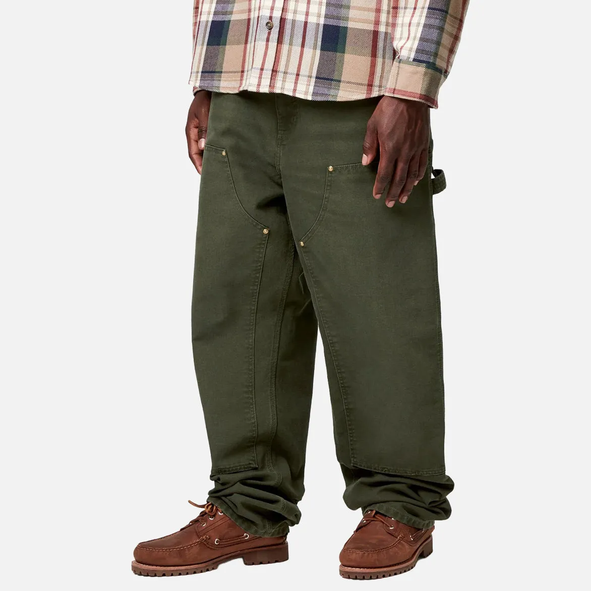 DOUBLE KNEE PANT - OLIVE (STONE CANVAS) sold by Lapstone & Hammer product image thumbnail 3