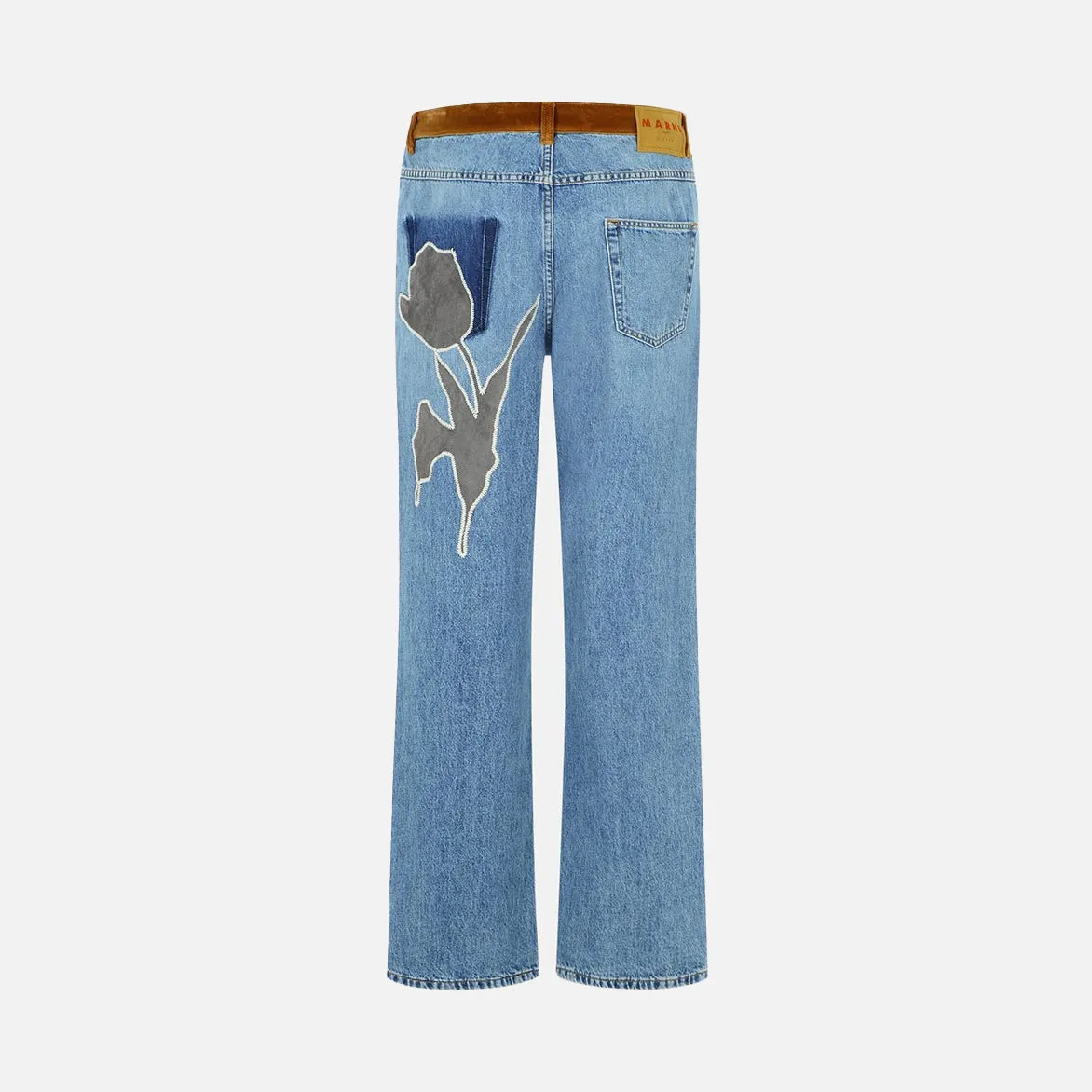 WIDE LEG DENIM W/ PATCH - DEEP BLUE sold by Lapstone & Hammer product image thumbnail 3