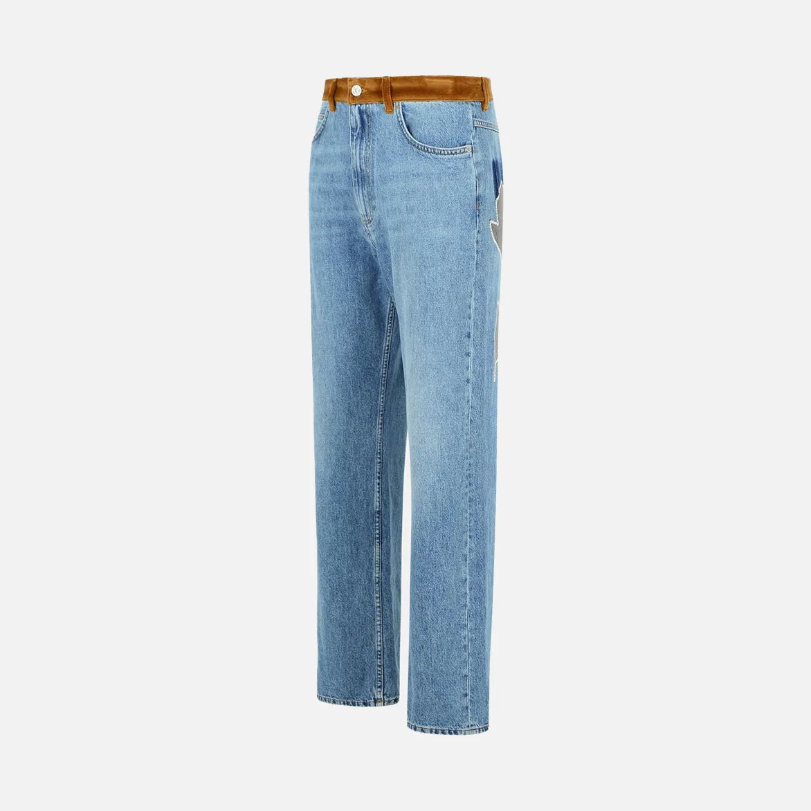 WIDE LEG DENIM W/ PATCH - DEEP BLUE sold by Lapstone & Hammer product image thumbnail 2
