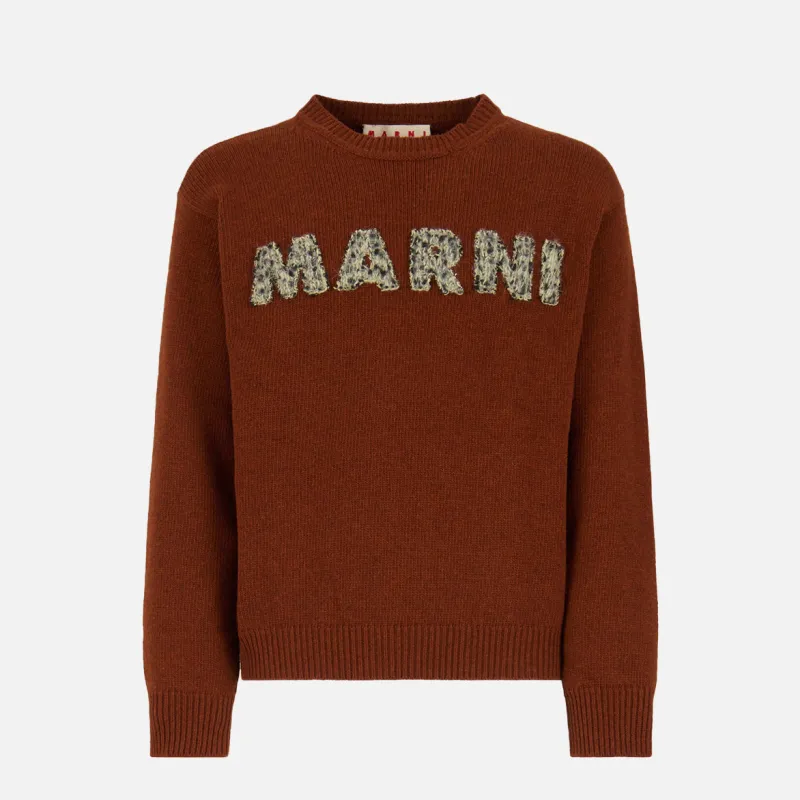 MARNI LOGO SWEATER - MAROON sold by Lapstone & Hammer