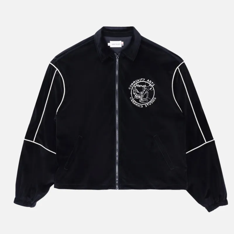 PIPING TRACK JACKET - BLACK made by Honor the Gift