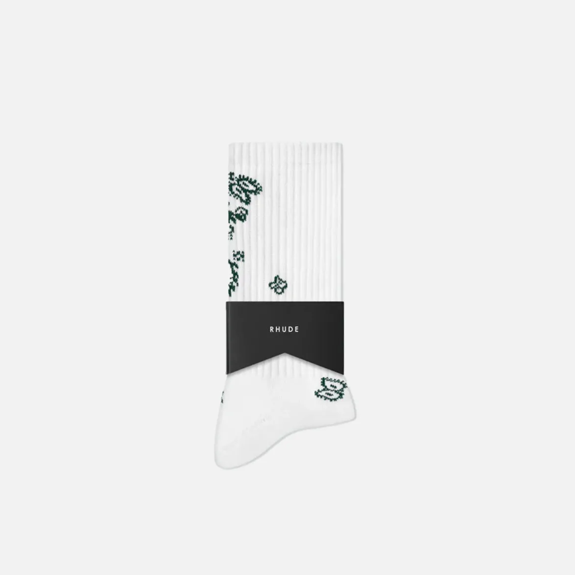 RHUDE BANDANA SOCK - WHITE / GREEN sold by Lapstone & Hammer product image thumbnail 3