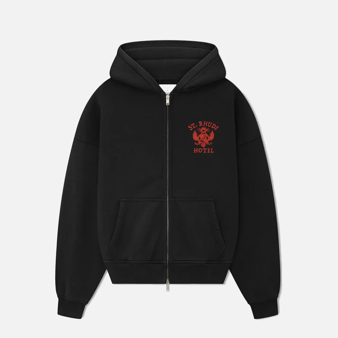 ST. RHUDE SEAL ZIP-UP HOODIE - VINTAGE BLACK / RED sold by Lapstone & Hammer