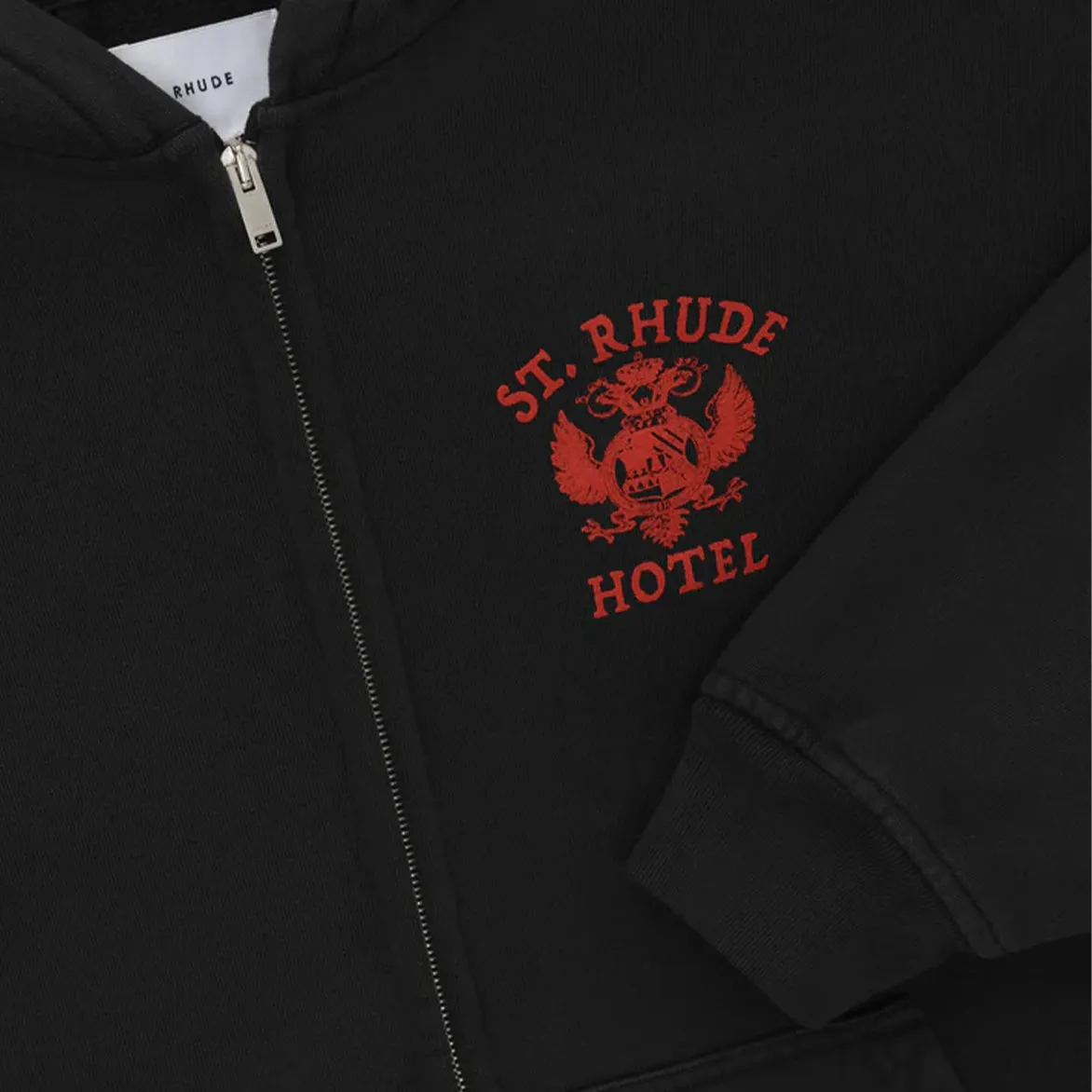 ST. RHUDE SEAL ZIP-UP HOODIE - VINTAGE BLACK / RED sold by Lapstone & Hammer product image thumbnail 3