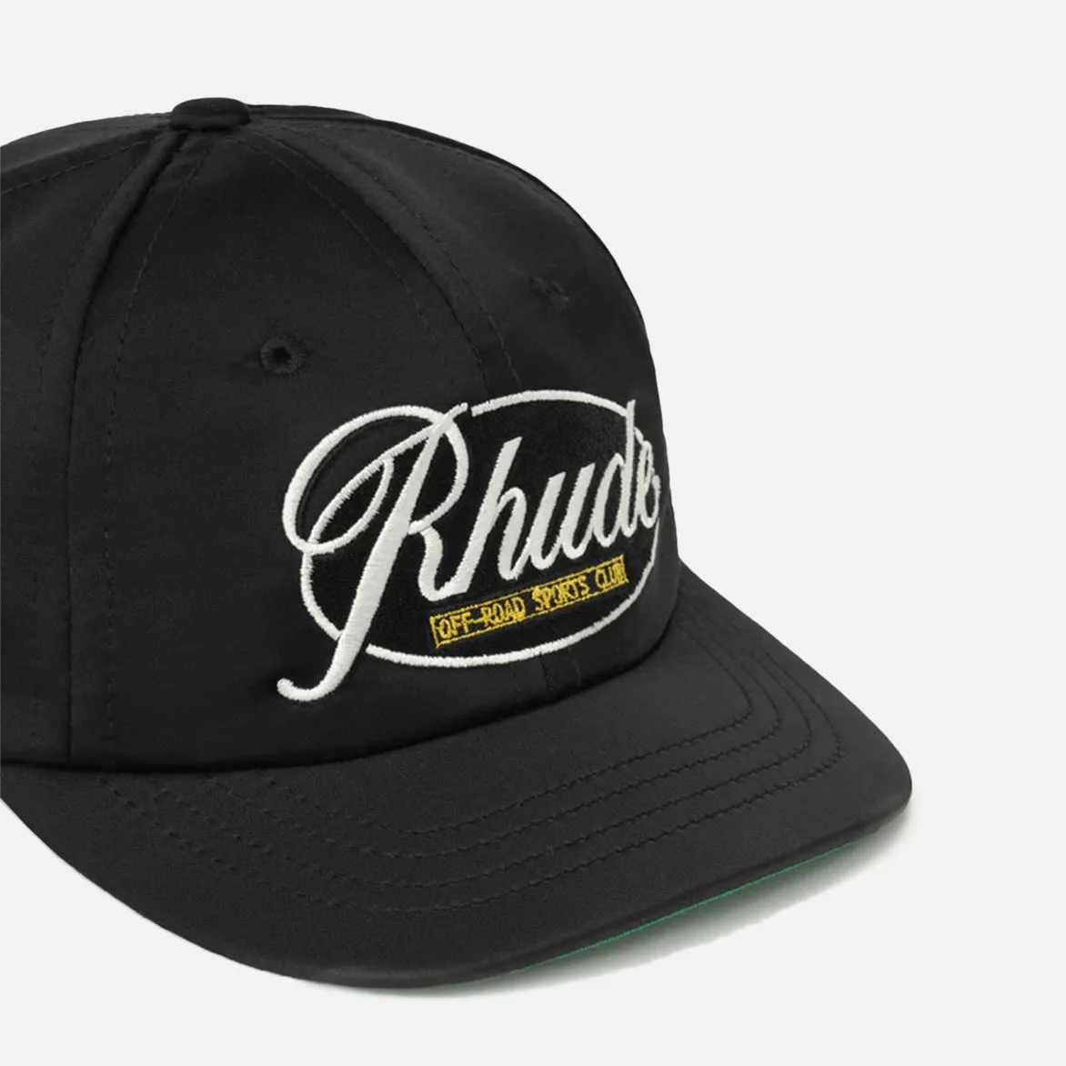 RHUDE SPORTS CLUB CURVED BRIM HAT - BLACK sold by Lapstone & Hammer product image thumbnail 3