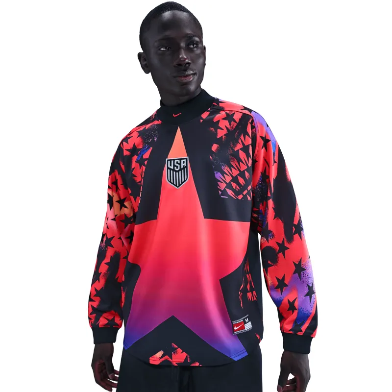 USA NATIONAL TEAM GOALKEEPER JERSEY LOOSE FIT - BLACK / BRIGHT CRIMSON sold by Lapstone & Hammer
