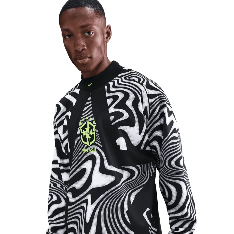 BRAZIL NATIONAL TEAM GOALKEEPER JERSEY LOOSE FIT - BLACK / WHITE made by Nike