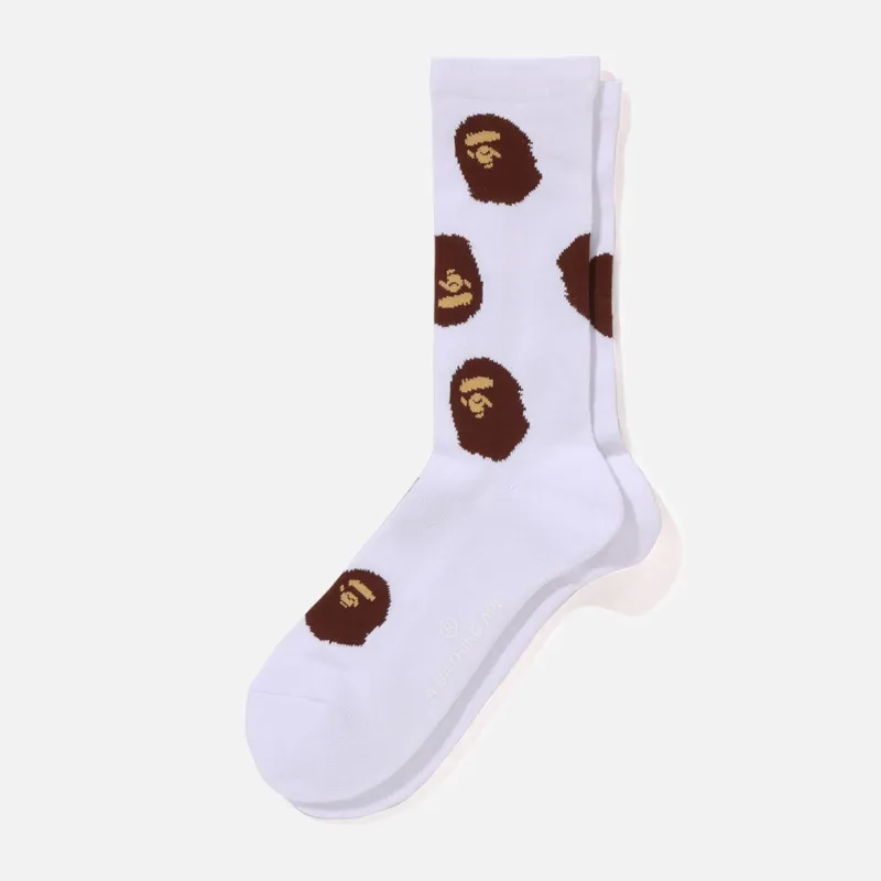 APE HEAD PATTERN SOCKS - WHITE sold by Lapstone & Hammer