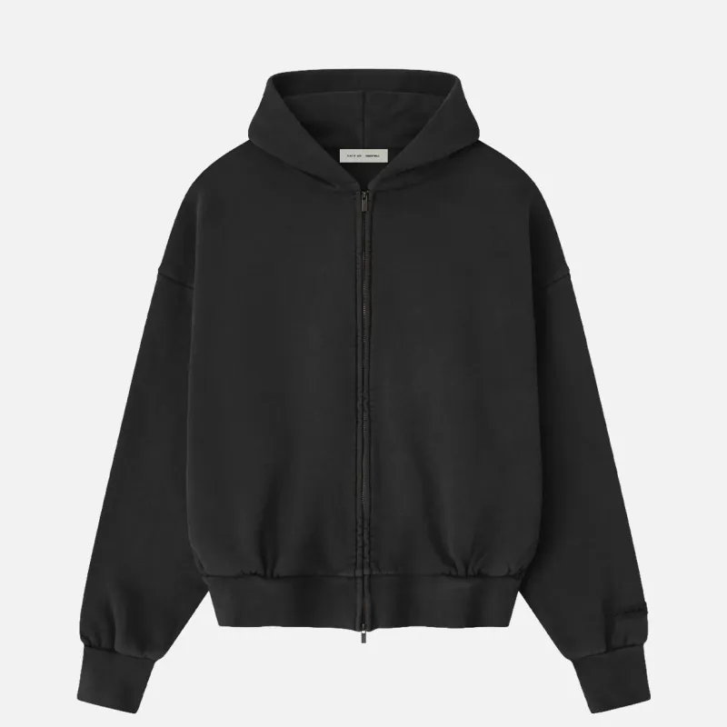 EMBROIDERED CLASSIC FULL ZIP HOODIE - VINTAGE BLACK sold by Lapstone & Hammer