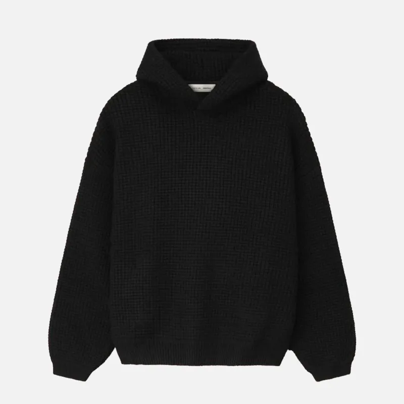 HEAVY WAFFLE 90`S HOODIE - VINTAGE BLACK sold by Lapstone & Hammer