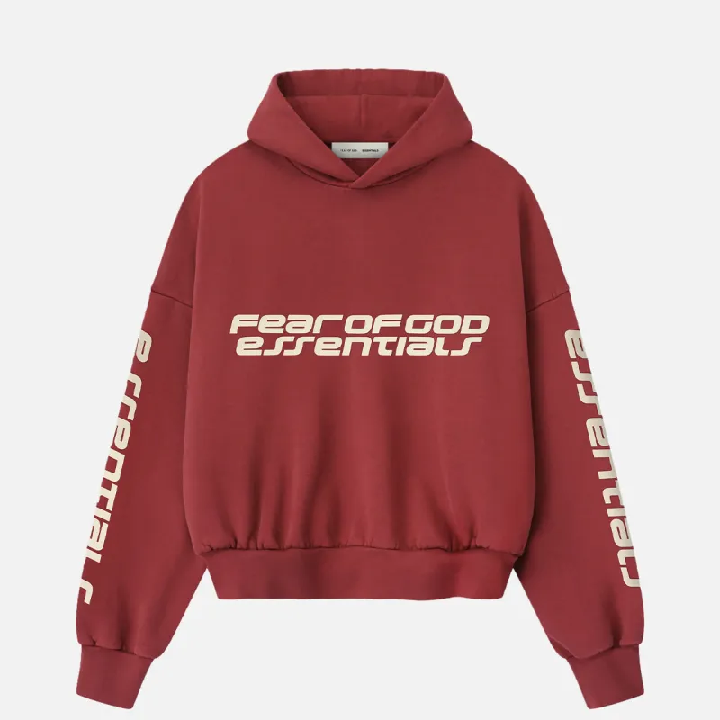 CROPPED RELAXED HOODIE - CRIMSON sold by Lapstone & Hammer