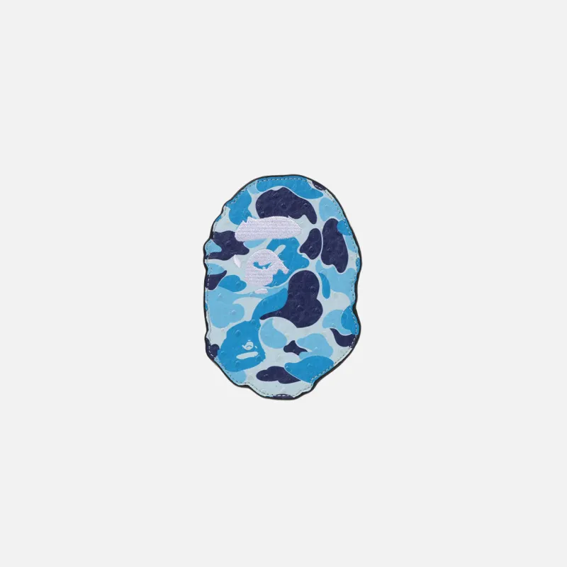 ABC CAMO APE HEAD CARD CASE - BLUE made by Bape