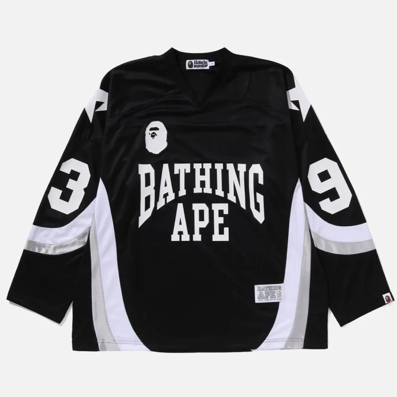 LINE CAMO JACQUARD LOGO RELAXED FIT  ICE HOCKEY JERSEY - BLACK sold by Lapstone & Hammer