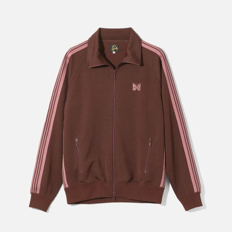 TRACK JACKET POLY SMOOTH - BROWN made by Needles