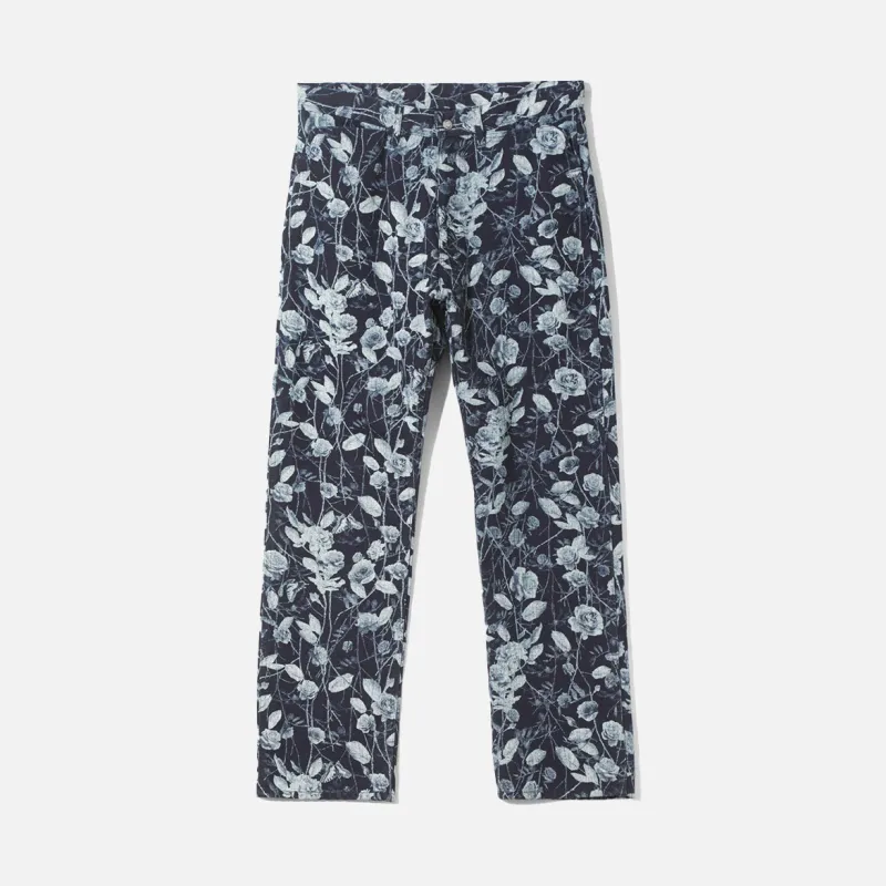 STRAIGHT JEAN - 13OZ DENIM ROSE PRINT - INDIGO sold by Lapstone & Hammer