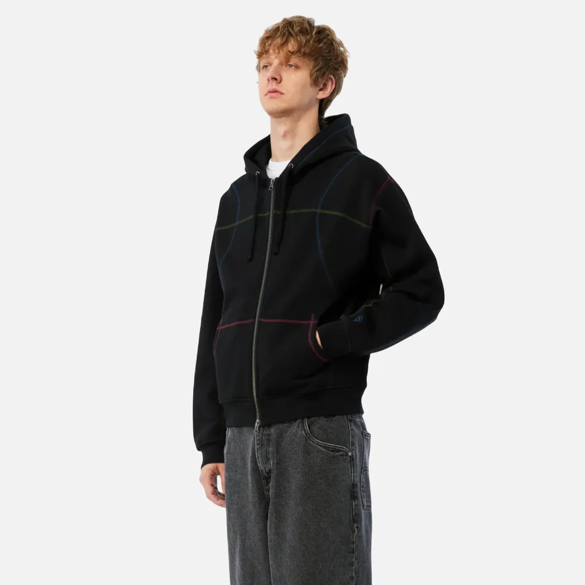 COURT ZIP HOODIE - BLACK / MULTI sold by Lapstone & Hammer product image thumbnail 2