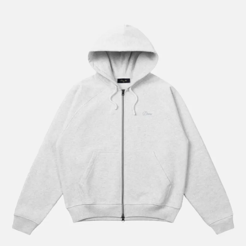 CURSIVE SMALL LOGO ZIP HOODIE - ASH sold by Lapstone & Hammer