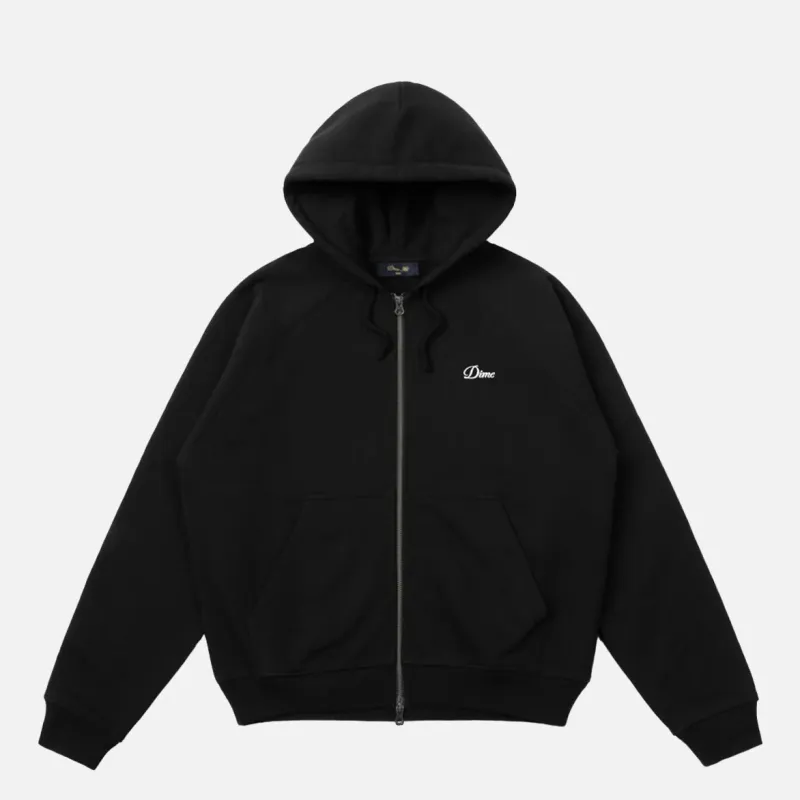 CURSIVE SMALL LOGO ZIP HOODIE - BLACK sold by Lapstone & Hammer