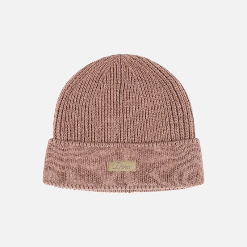 CURSIVE RIB BEANIE - CAMEL made by Dime