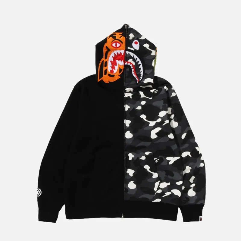 CITY CAMO TIGER SHARK FULL ZIP HOODIE - BLACK sold by Lapstone & Hammer