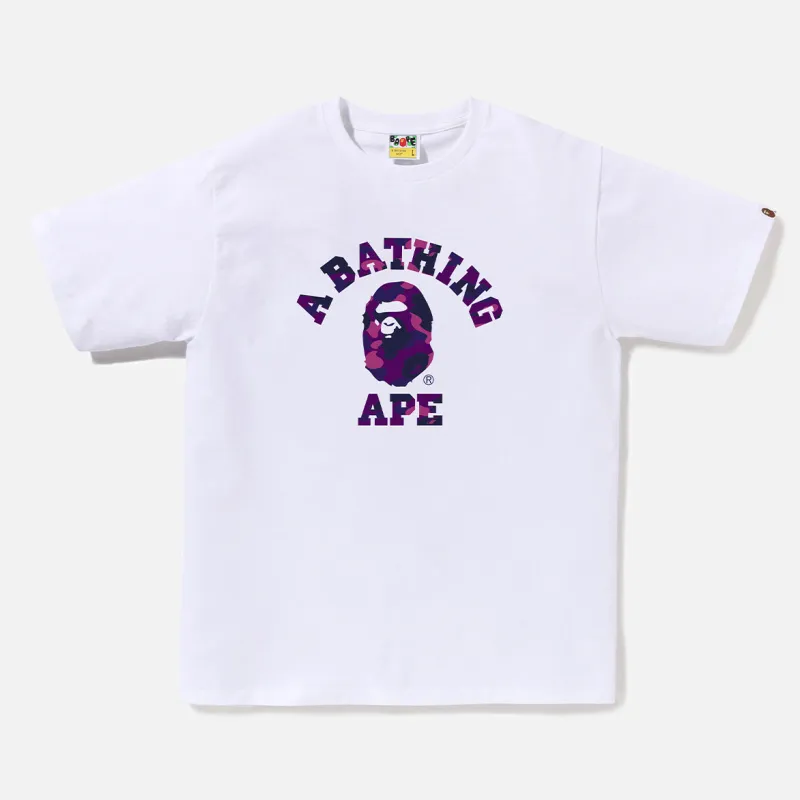 COLOR CAMO COLLEGE TEE - WHITE / PURPLE sold by Lapstone & Hammer