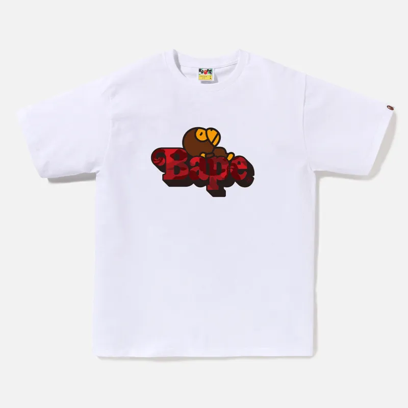 COLOR CAMO MILO ON BAPE TEE - WHITE / RED sold by Lapstone & Hammer