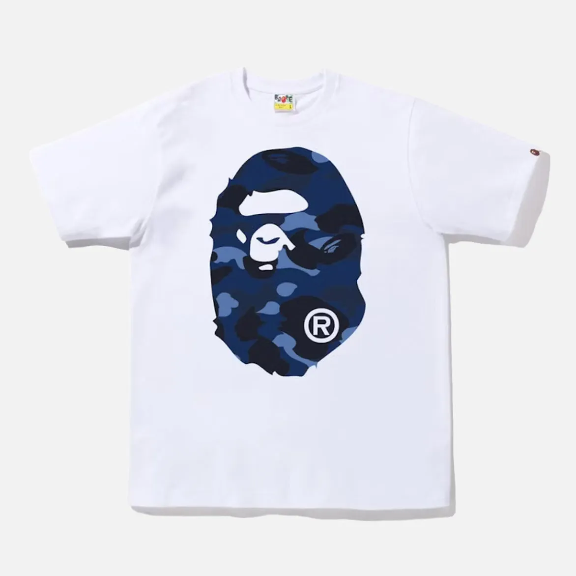 COLOR CAMO BIG APE HEAD TEE - WHITE / NAVY sold by Lapstone & Hammer