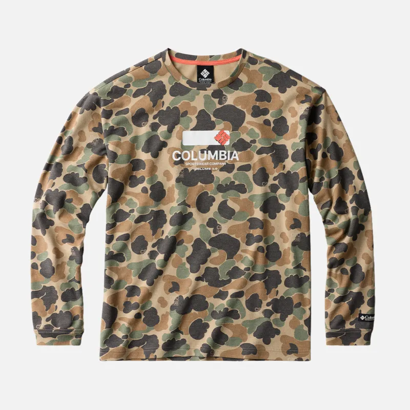 CSC1938 V1 PRINTED LONG SLEEVE TEE - BRITISH TAN DUCK CAMO made by Columbia