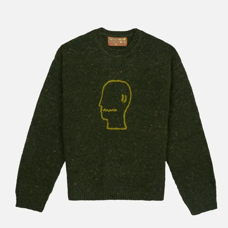 LOGOHEAD ALPACA CREWNECK - GREEN sold by Lapstone & Hammer