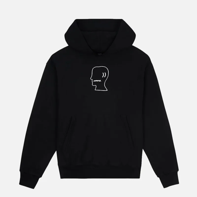 BRAIN DEAD LOGO HEAD HOODIE - BLACK sold by Lapstone & Hammer