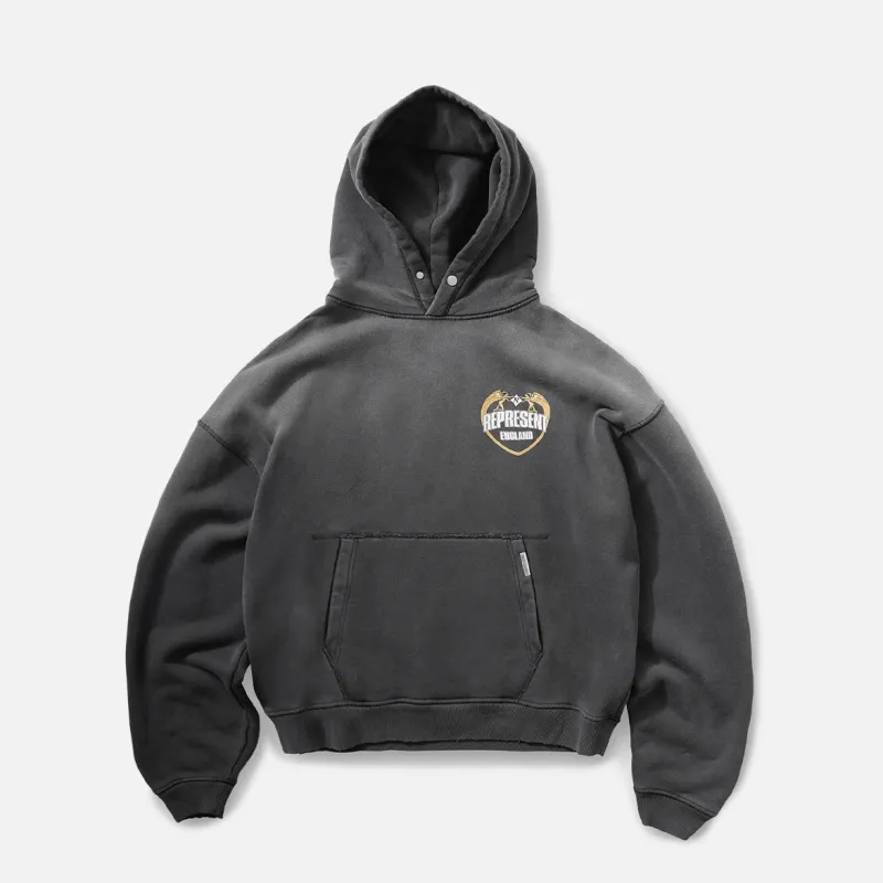 ANGEL BORDER HOODIE - STAINED BLACK made by Lapstone & Hammer