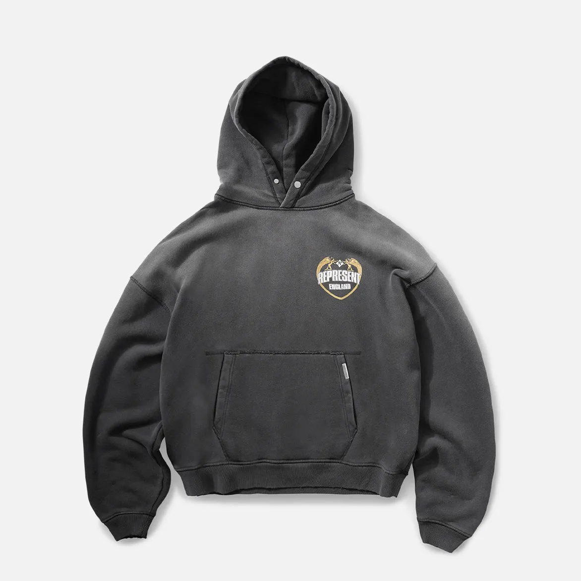 ANGEL BORDER HOODIE - STAINED BLACK sold by Lapstone & Hammer