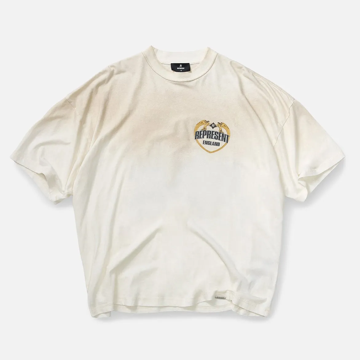 REPRESENT ANGEL BORDER TEE - WASHED ECRU sold by Lapstone & Hammer