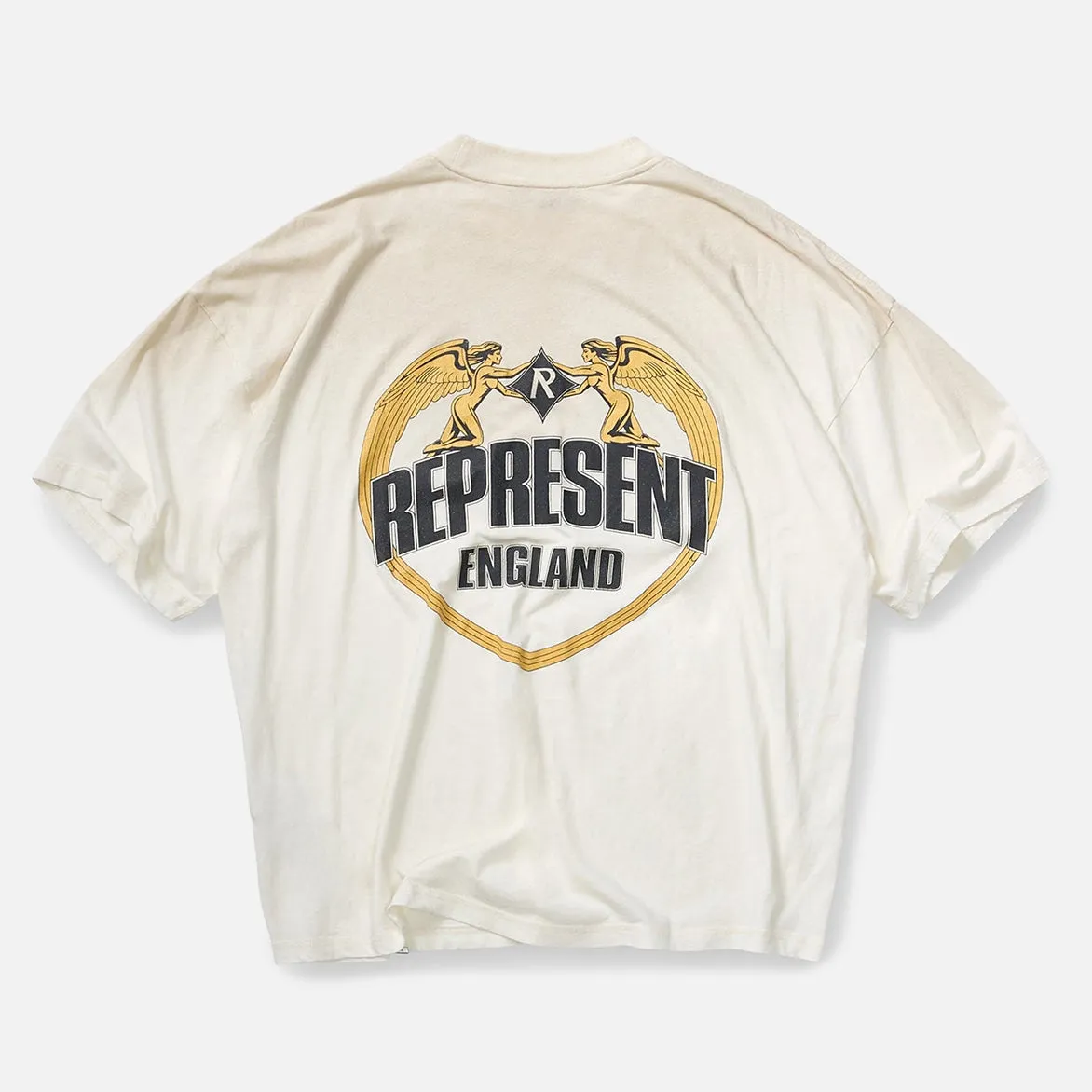 REPRESENT ANGEL BORDER TEE - WASHED ECRU sold by Lapstone & Hammer product image thumbnail 2