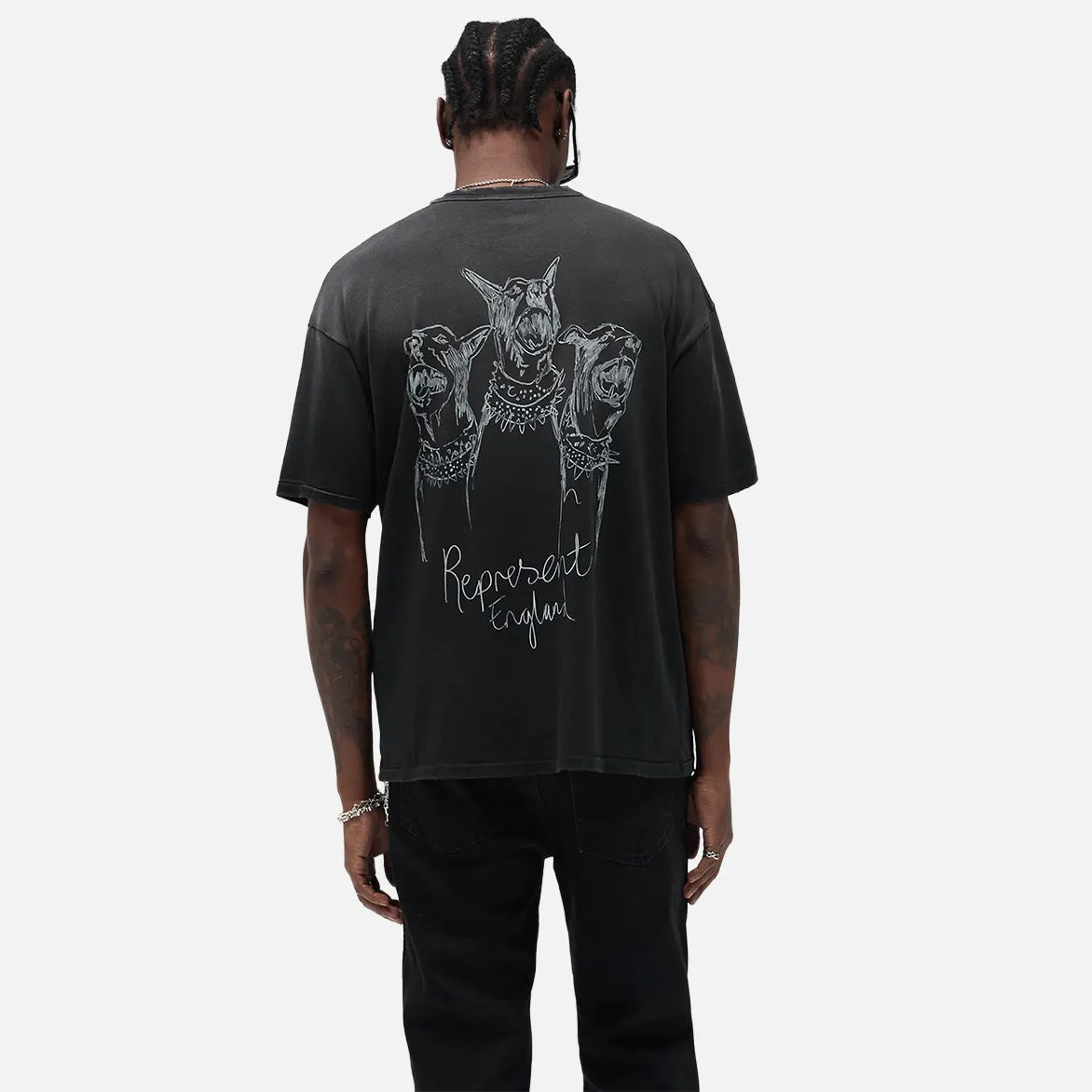 HAND DRAWN THOROUGHBRED DOGS T-SHIRT - AGED BLACK sold by Lapstone & Hammer product image thumbnail 4